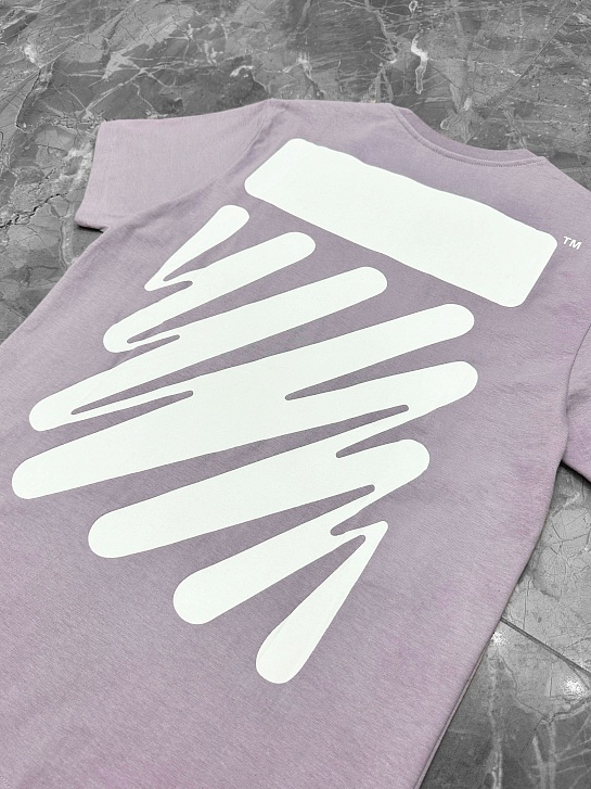 Оверсайз футболка Off-White Wave Diag print - Light Purple