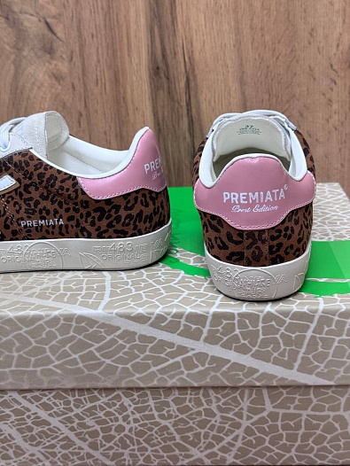 Женские кожаные кроссовки Premiata Stevend Leopard   