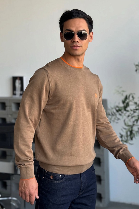 Мужской джемпер Hermes H embroidered - Brown