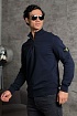 Мужская тёмно-синяя кофта с патчем на плече Stone Island Zip Neck