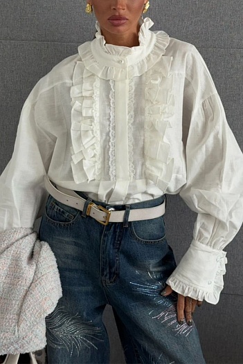 Женская белая рубашка Valentino   