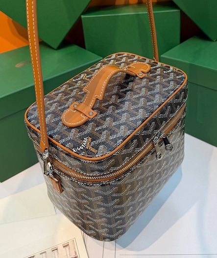 Кожаная сумка Goyard Muse Vanity Case ​premium 20x16x14 см   