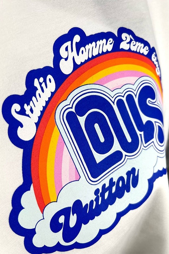 Белая оверсайз футболка Louis Vuitton Rainbow print