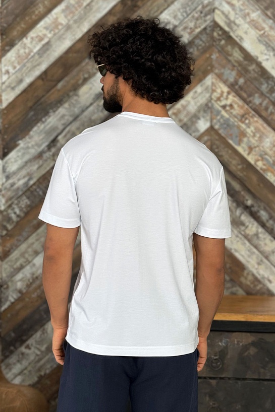 Мужская белая футболка Zegna logo-embroidered