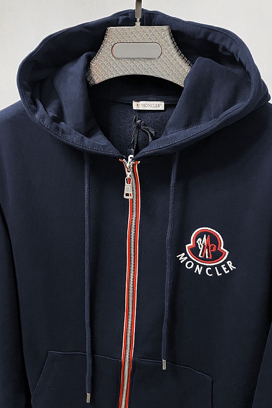 Мужская брендовая кофта Moncler тёмно-синего цвета