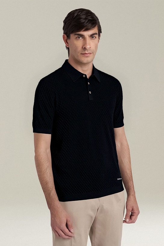 Мужское чёрное поло Kiton premium