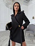 Женское чёрное пальто Schiaparelli premium