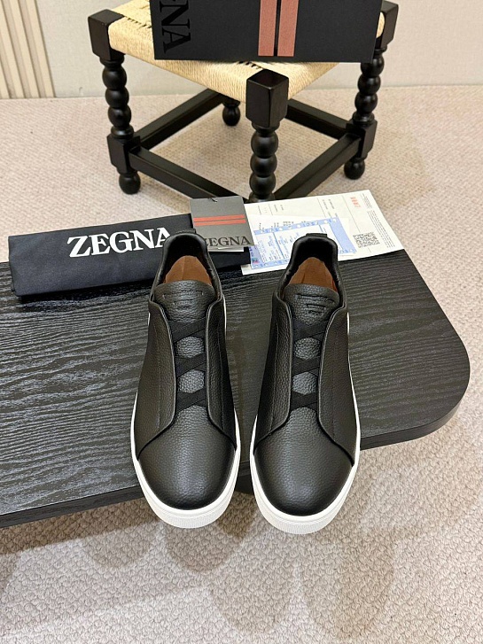 Мужские кроссовки Ermenegildo Zegna Triple Stitch - Black