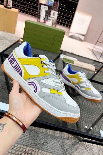 Мужские кожаные кроссовки Gucci   