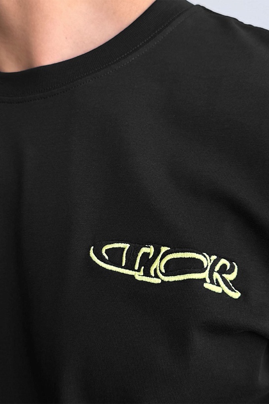 Мужская чёрная футболка Dior x Lewis Hamilton