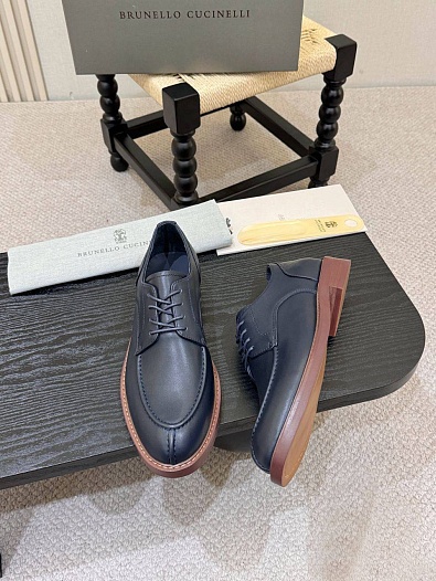 Кожаные ботинки Brunello Cucinelli derby - Navy   