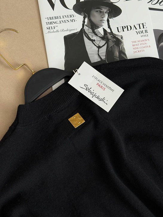 Женский трикотажный свитер Schiaparelli Premium - Black