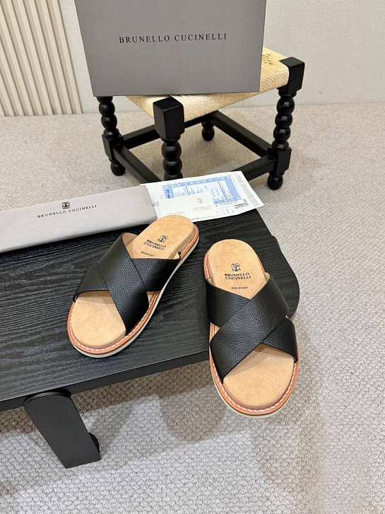 Кожаные шлёпанцы Brunello Cucinelli Crossover