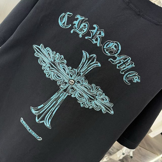 Чёрная оверсайз футболка Chrome Hearts Premium   