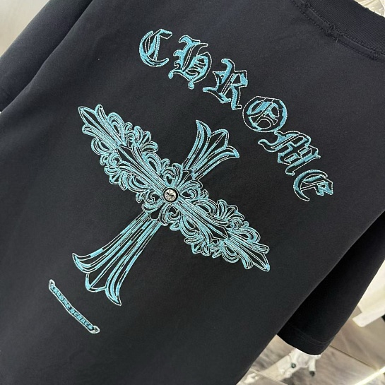 Чёрная оверсайз футболка Chrome Hearts Premium