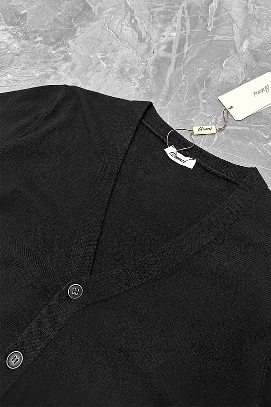 Мужской кардиган Brioni logo-detail - Black
