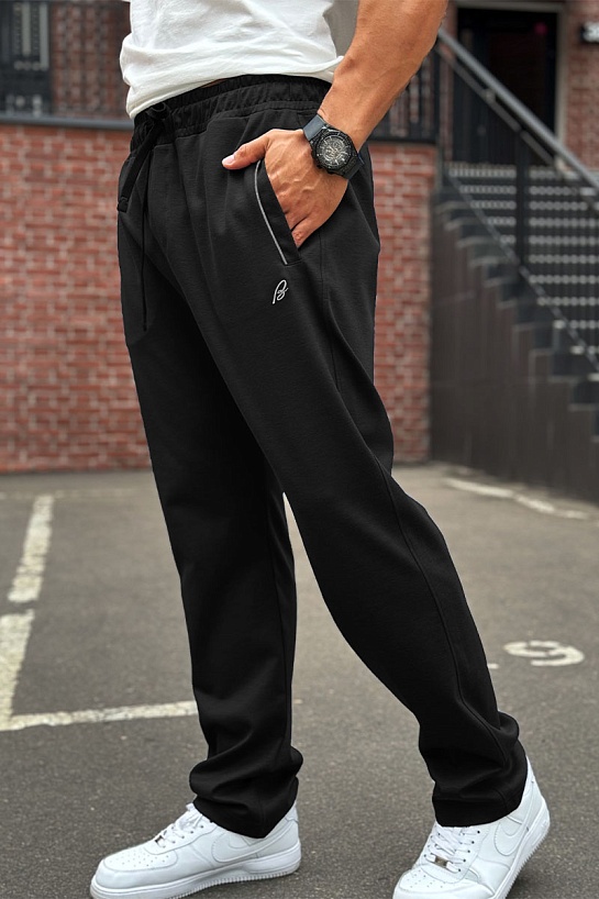 Чёрные спортивные штаны Brioni B-еmbroidery