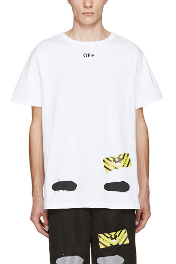 Белая оверсайз футболка Off-White Heavy diag spray   
