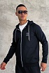 Кофта на молнии Brunello Cucinelli logo-embroidered - Navy
