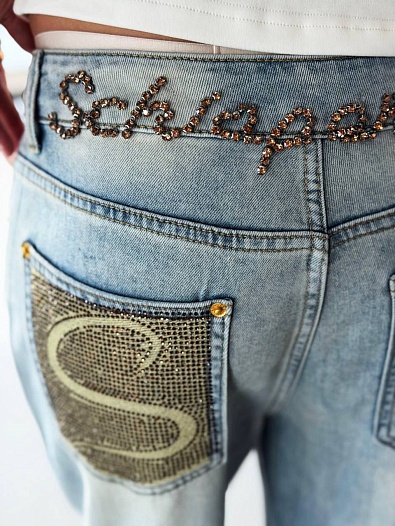 Женские синие джинсы Schiaparelli premium   