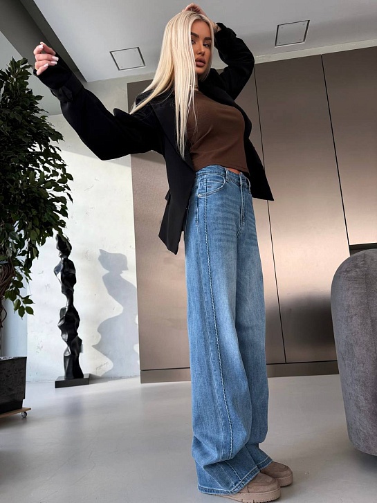 Синие женские джинсы Loro Piana premium