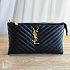 Кожаная чёрная сумка Yves Saint Laurent 24x20 см