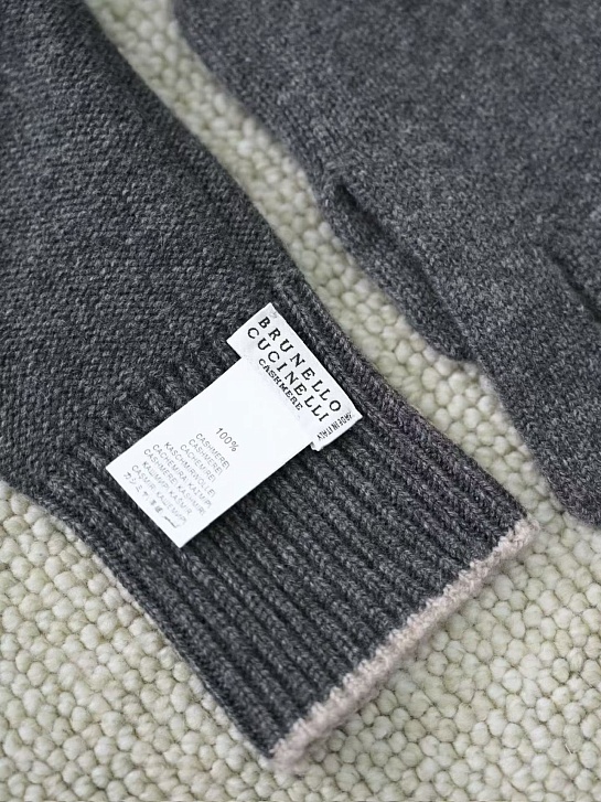 Кашемировые перчатки Brunello Cucinelli premium - Dark Grey