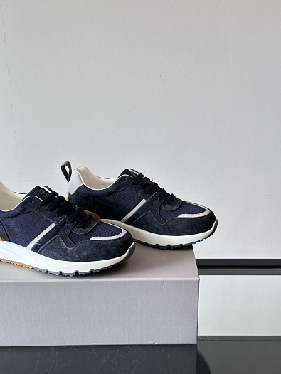 Мужские комбинированные кроссовки Brunello Cucinelli   