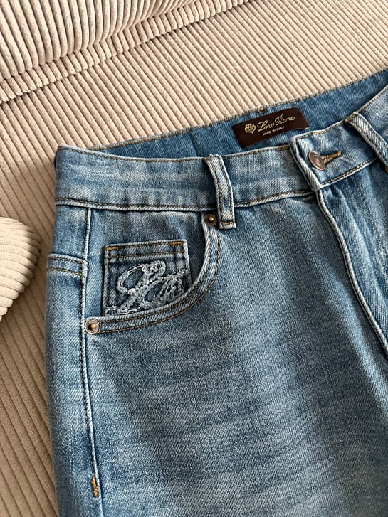 Женские синие джинсы Loro Piana premium