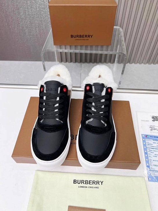 Мужские кроссовки с мехом Burberry Stevie - Black