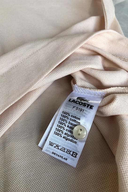 Мужское бежевое поло Lacoste Classic Fit