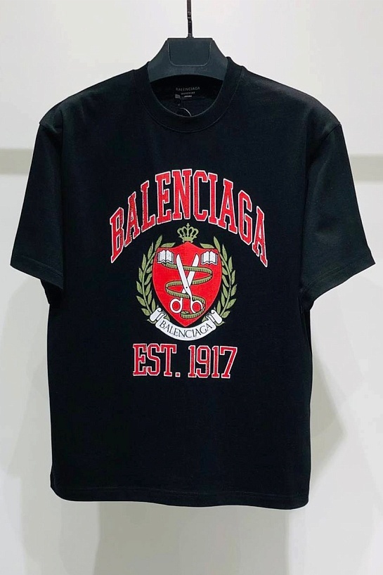 Оверсайз футболка Balenciaga est.1917 - Black