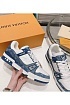 Женские кожаные кроссовки Louis Vuitton Trainer Monogram - White / Blue