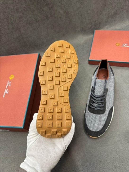 Мужские кроссовки Loro Piana knitted - Grey