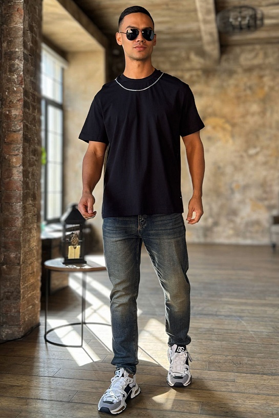 Чёрная оверсайз футболка Givenchy Chain