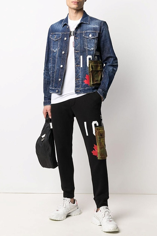 Мужские чёрные штаны Dsquared2 ICON cargo-pocket