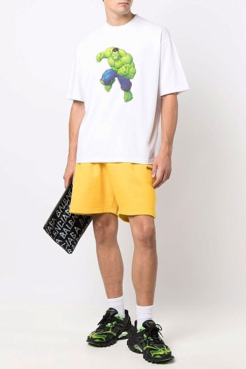 Белая оверсайз футболка Balenciaga Hulk   