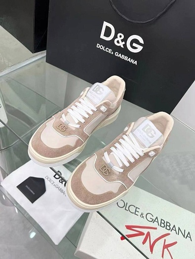 Женские комбинированные кроссовки Dolce&Gabbana New Roma   