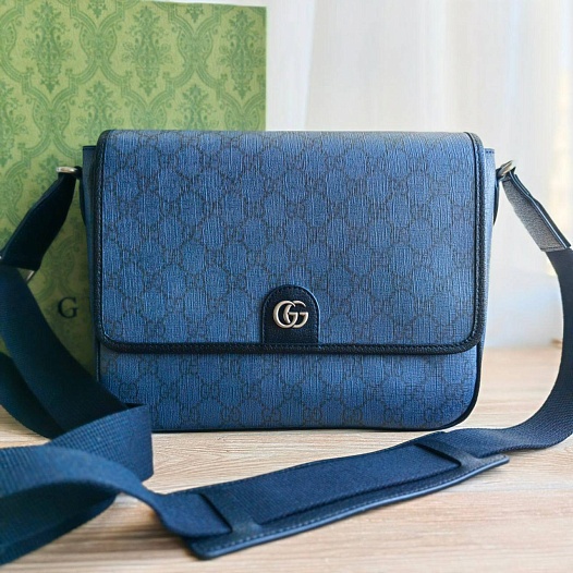 Мужская кожаная сумка-мессенджер Gucci Ophidia 25x20 см   