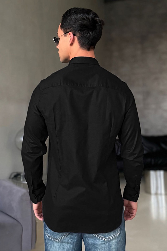 Мужская рубашка Burberry logo-embroidered - Black