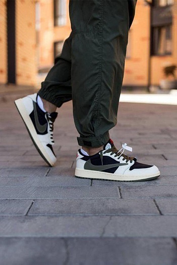 Кроссовки Travis Scott x Nike Air Jordan 1 Low OG "Olive" Premium   
