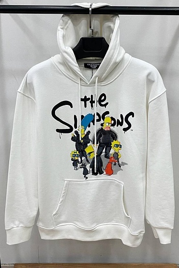 Белое худи Balenciaga x The Simpsons Graphic Print   