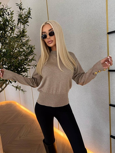 Женский трикотажный свитер Schiaparelli Premium - Beige   