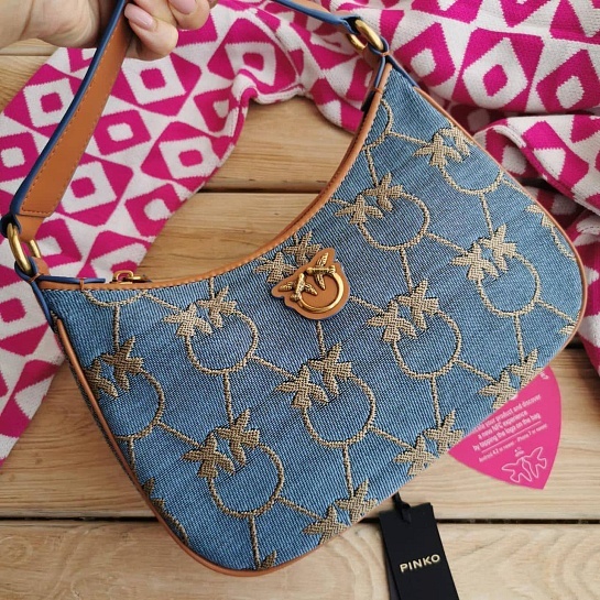 Женская сумка Mini Love Half Moon Denim 24x17 см