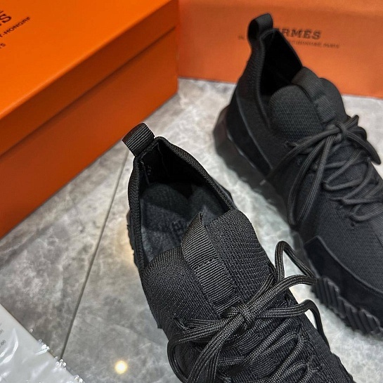 Текстильные кроссовки Hermes lift slip-on - Black