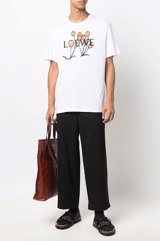 Белая оверсайз футболка Loewe