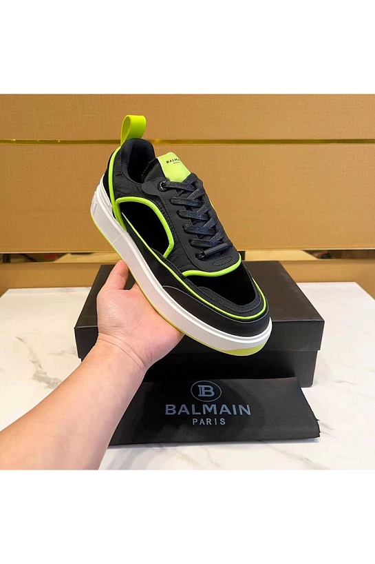 Комбинированные кроссовки Balmain чёрного цвета
