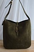Женская зелёная замшевая сумка Yves Saint Laurent 37x29 см