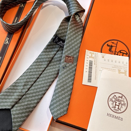 Галстук Hermes Jetez l'Ancre premium - Grey