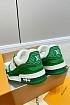 Кожаные кроссовки Louis Vuitton Trainer Monogram - White / Green